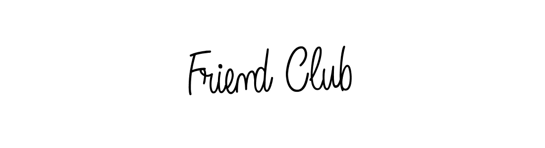 Make a beautiful signature design for name Friend Club. With this signature (Angelique-Rose-font-FFP) style, you can create a handwritten signature for free. Friend Club signature style 5 images and pictures png