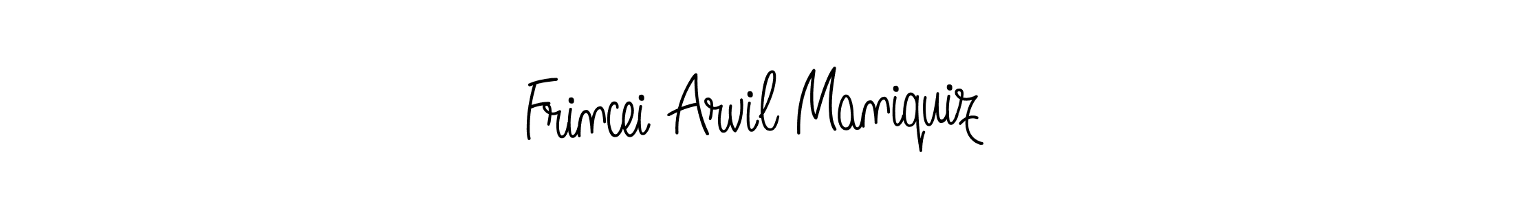 Make a short Frincei Arvil Maniquiz signature style. Manage your documents anywhere anytime using Angelique-Rose-font-FFP. Create and add eSignatures, submit forms, share and send files easily. Frincei Arvil Maniquiz signature style 5 images and pictures png