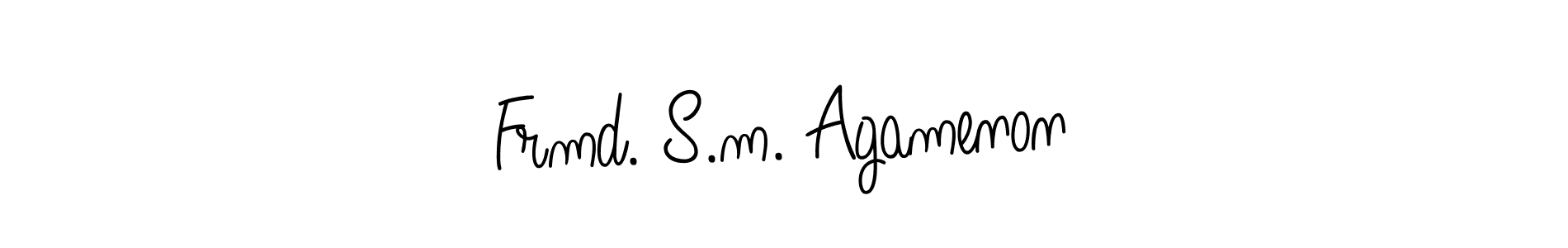 The best way (Angelique-Rose-font-FFP) to make a short signature is to pick only two or three words in your name. The name Frmd. S.m. Agamenon include a total of six letters. For converting this name. Frmd. S.m. Agamenon signature style 5 images and pictures png