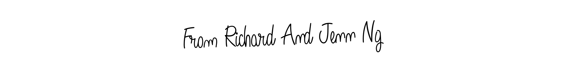 Make a beautiful signature design for name From Richard And Jenn Ng. With this signature (Angelique-Rose-font-FFP) style, you can create a handwritten signature for free. From Richard And Jenn Ng signature style 5 images and pictures png