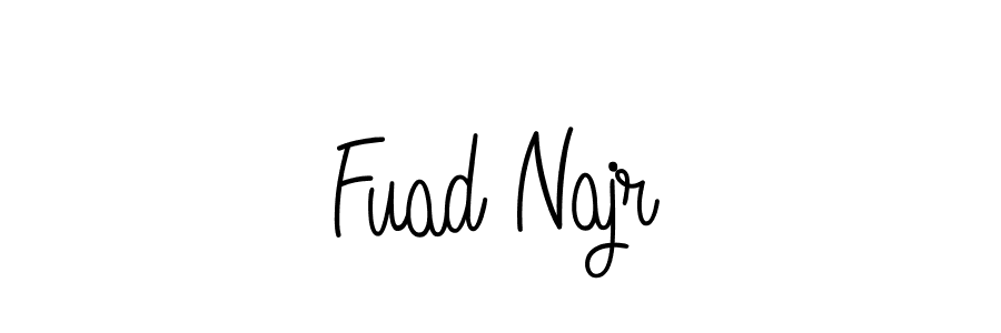 Use a signature maker to create a handwritten signature online. With this signature software, you can design (Angelique-Rose-font-FFP) your own signature for name Fuad Najr. Fuad Najr signature style 5 images and pictures png