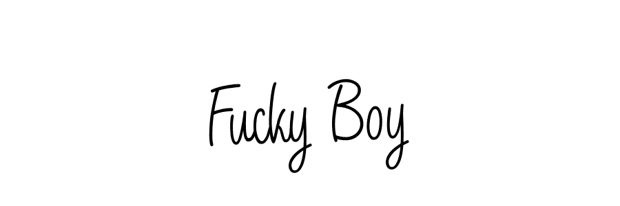 Fucky Boy stylish signature style. Best Handwritten Sign (Angelique-Rose-font-FFP) for my name. Handwritten Signature Collection Ideas for my name Fucky Boy. Fucky Boy signature style 5 images and pictures png
