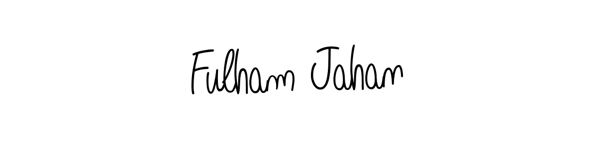 Create a beautiful signature design for name Fulham Jahan. With this signature (Angelique-Rose-font-FFP) fonts, you can make a handwritten signature for free. Fulham Jahan signature style 5 images and pictures png