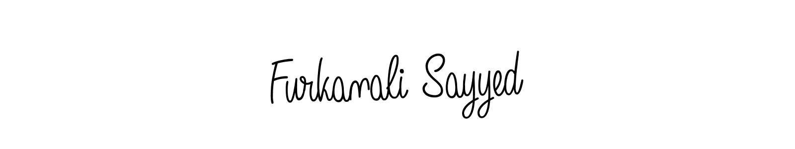 Use a signature maker to create a handwritten signature online. With this signature software, you can design (Angelique-Rose-font-FFP) your own signature for name Furkanali Sayyed. Furkanali Sayyed signature style 5 images and pictures png