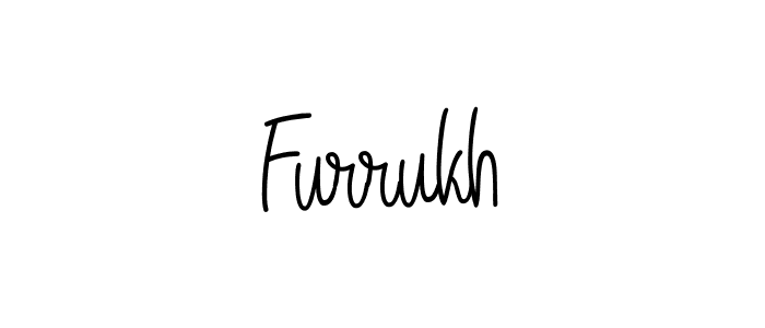 How to make Furrukh name signature. Use Angelique-Rose-font-FFP style for creating short signs online. This is the latest handwritten sign. Furrukh signature style 5 images and pictures png