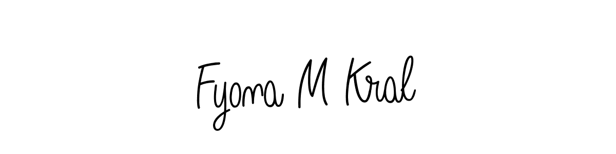 How to make Fyona M Kral name signature. Use Angelique-Rose-font-FFP style for creating short signs online. This is the latest handwritten sign. Fyona M Kral signature style 5 images and pictures png
