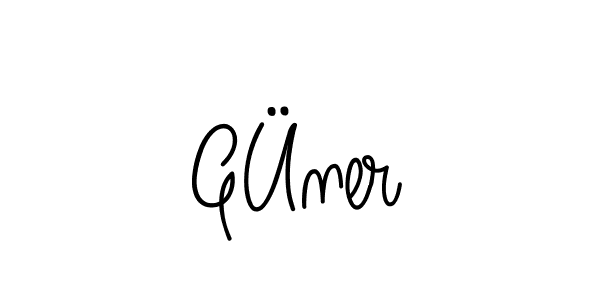Make a beautiful signature design for name GÜner. With this signature (Angelique-Rose-font-FFP) style, you can create a handwritten signature for free. GÜner signature style 5 images and pictures png