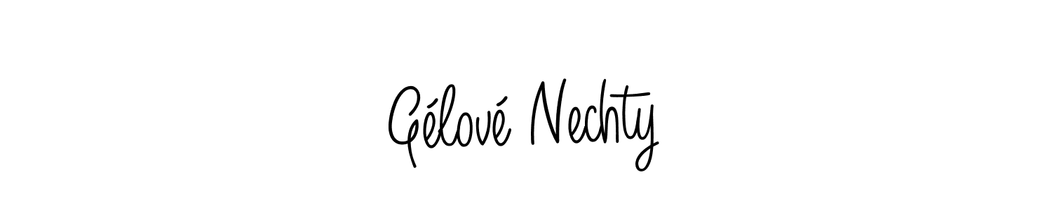 Make a beautiful signature design for name Gélové Nechty. With this signature (Angelique-Rose-font-FFP) style, you can create a handwritten signature for free. Gélové Nechty signature style 5 images and pictures png