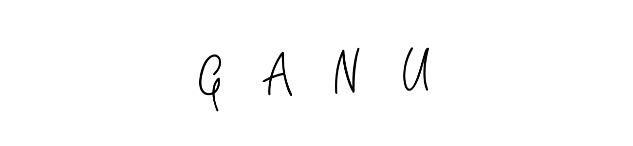 How to Draw G   A   N   U signature style? Angelique-Rose-font-FFP is a latest design signature styles for name G   A   N   U. G   A   N   U signature style 5 images and pictures png