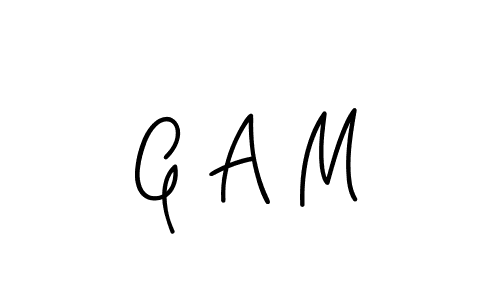 How to make G A M name signature. Use Angelique-Rose-font-FFP style for creating short signs online. This is the latest handwritten sign. G A M signature style 5 images and pictures png