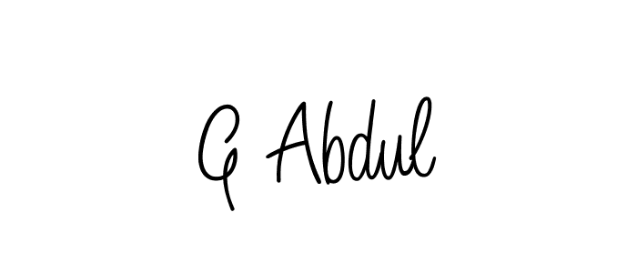Use a signature maker to create a handwritten signature online. With this signature software, you can design (Angelique-Rose-font-FFP) your own signature for name G Abdul. G Abdul signature style 5 images and pictures png