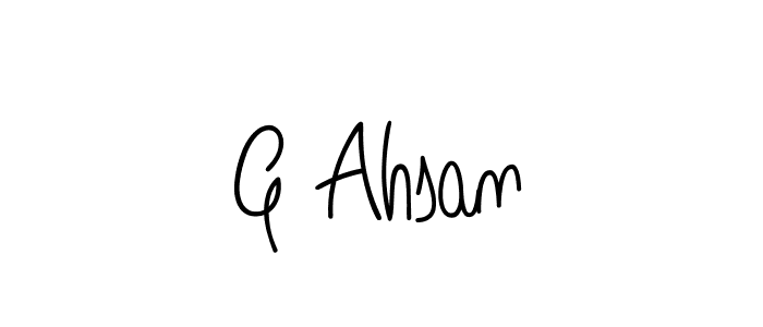 Make a beautiful signature design for name G Ahsan. With this signature (Angelique-Rose-font-FFP) style, you can create a handwritten signature for free. G Ahsan signature style 5 images and pictures png