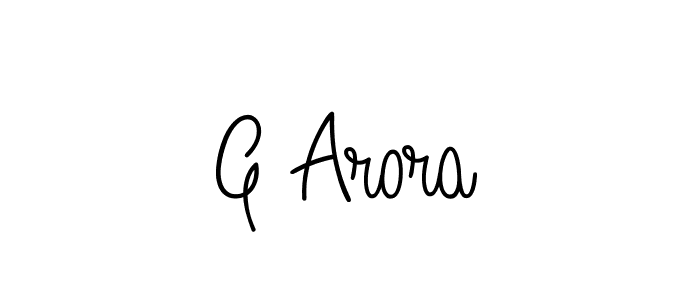 Use a signature maker to create a handwritten signature online. With this signature software, you can design (Angelique-Rose-font-FFP) your own signature for name G Arora. G Arora signature style 5 images and pictures png