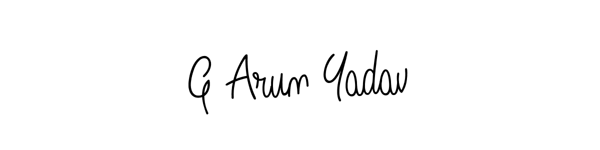 You should practise on your own different ways (Angelique-Rose-font-FFP) to write your name (G Arun Yadav) in signature. don't let someone else do it for you. G Arun Yadav signature style 5 images and pictures png