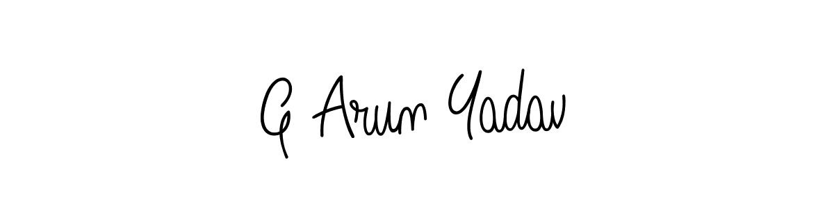 You should practise on your own different ways (Angelique-Rose-font-FFP) to write your name (G Arun Yadav) in signature. don't let someone else do it for you. G Arun Yadav signature style 5 images and pictures png