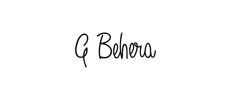 The best way (Angelique-Rose-font-FFP) to make a short signature is to pick only two or three words in your name. The name G Behera include a total of six letters. For converting this name. G Behera signature style 5 images and pictures png