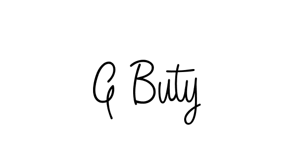 You should practise on your own different ways (Angelique-Rose-font-FFP) to write your name (G Buty) in signature. don't let someone else do it for you. G Buty signature style 5 images and pictures png