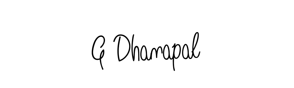 How to make G Dhanapal name signature. Use Angelique-Rose-font-FFP style for creating short signs online. This is the latest handwritten sign. G Dhanapal signature style 5 images and pictures png