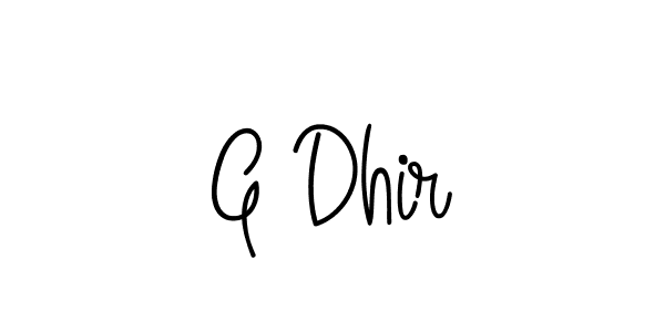 You should practise on your own different ways (Angelique-Rose-font-FFP) to write your name (G Dhir) in signature. don't let someone else do it for you. G Dhir signature style 5 images and pictures png