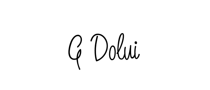 G Dolui stylish signature style. Best Handwritten Sign (Angelique-Rose-font-FFP) for my name. Handwritten Signature Collection Ideas for my name G Dolui. G Dolui signature style 5 images and pictures png