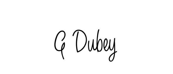 You should practise on your own different ways (Angelique-Rose-font-FFP) to write your name (G Dubey) in signature. don't let someone else do it for you. G Dubey signature style 5 images and pictures png