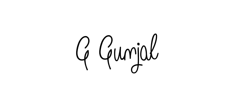 G Gunjal stylish signature style. Best Handwritten Sign (Angelique-Rose-font-FFP) for my name. Handwritten Signature Collection Ideas for my name G Gunjal. G Gunjal signature style 5 images and pictures png