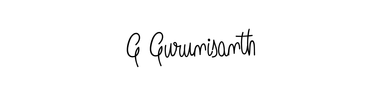 Make a beautiful signature design for name G Gurunisanth. With this signature (Angelique-Rose-font-FFP) style, you can create a handwritten signature for free. G Gurunisanth signature style 5 images and pictures png