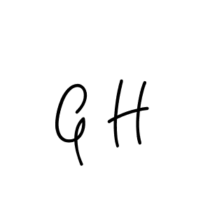 The best way (Angelique-Rose-font-FFP) to make a short signature is to pick only two or three words in your name. The name G H include a total of six letters. For converting this name. G H signature style 5 images and pictures png