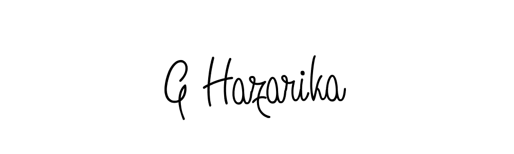 Use a signature maker to create a handwritten signature online. With this signature software, you can design (Angelique-Rose-font-FFP) your own signature for name G Hazarika. G Hazarika signature style 5 images and pictures png