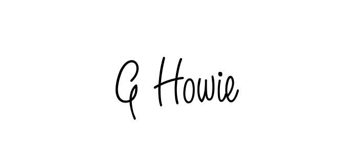 How to make G Howie name signature. Use Angelique-Rose-font-FFP style for creating short signs online. This is the latest handwritten sign. G Howie signature style 5 images and pictures png