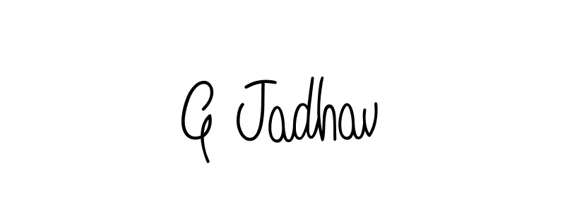 The best way (Angelique-Rose-font-FFP) to make a short signature is to pick only two or three words in your name. The name G Jadhav include a total of six letters. For converting this name. G Jadhav signature style 5 images and pictures png