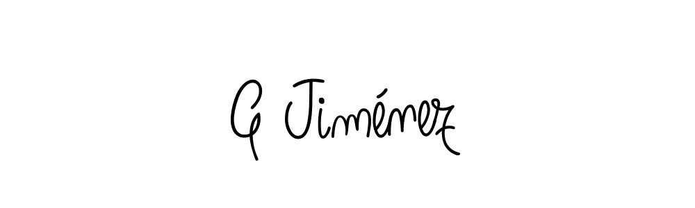 Use a signature maker to create a handwritten signature online. With this signature software, you can design (Angelique-Rose-font-FFP) your own signature for name G Jiménez. G Jiménez signature style 5 images and pictures png