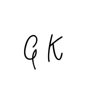 Design your own signature with our free online signature maker. With this signature software, you can create a handwritten (Angelique-Rose-font-FFP) signature for name G K. G K signature style 5 images and pictures png