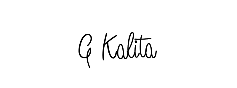 How to make G Kalita name signature. Use Angelique-Rose-font-FFP style for creating short signs online. This is the latest handwritten sign. G Kalita signature style 5 images and pictures png