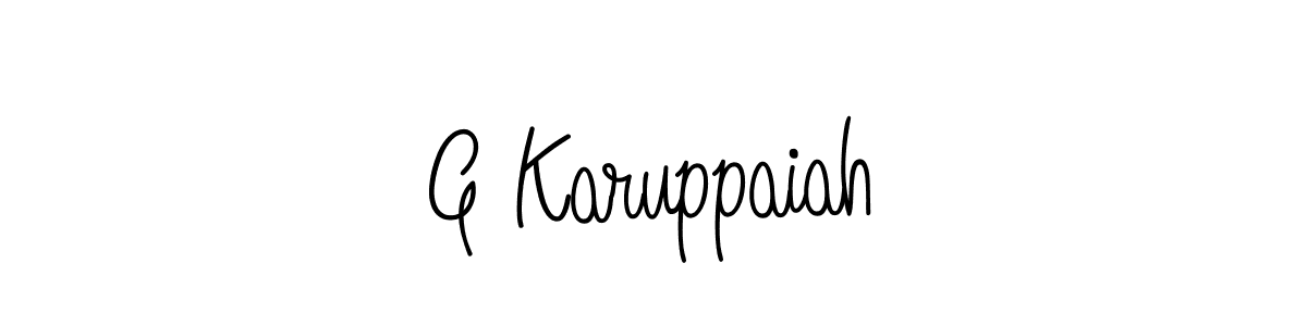 The best way (Angelique-Rose-font-FFP) to make a short signature is to pick only two or three words in your name. The name G Karuppaiah include a total of six letters. For converting this name. G Karuppaiah signature style 5 images and pictures png