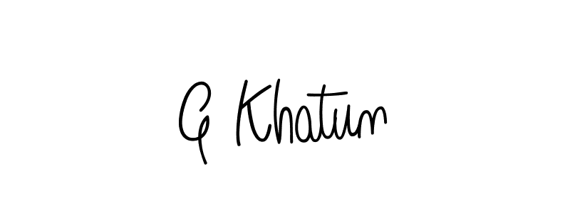 You should practise on your own different ways (Angelique-Rose-font-FFP) to write your name (G Khatun) in signature. don't let someone else do it for you. G Khatun signature style 5 images and pictures png