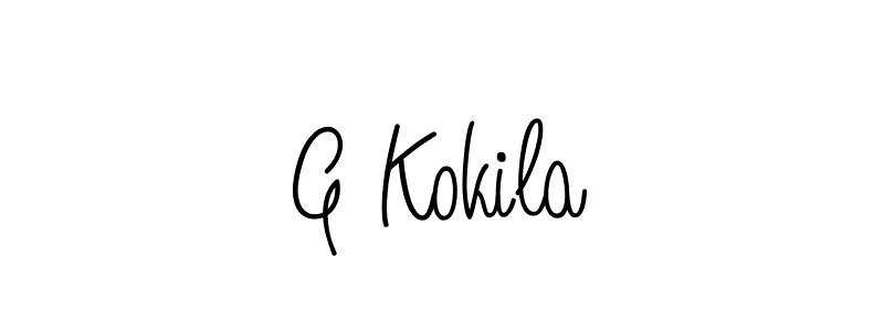 You should practise on your own different ways (Angelique-Rose-font-FFP) to write your name (G Kokila) in signature. don't let someone else do it for you. G Kokila signature style 5 images and pictures png
