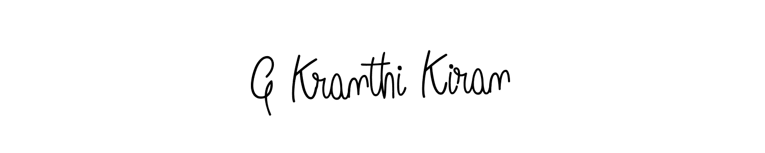 How to make G Kranthi Kiran name signature. Use Angelique-Rose-font-FFP style for creating short signs online. This is the latest handwritten sign. G Kranthi Kiran signature style 5 images and pictures png
