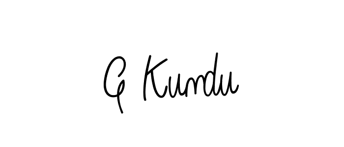 Use a signature maker to create a handwritten signature online. With this signature software, you can design (Angelique-Rose-font-FFP) your own signature for name G Kundu. G Kundu signature style 5 images and pictures png
