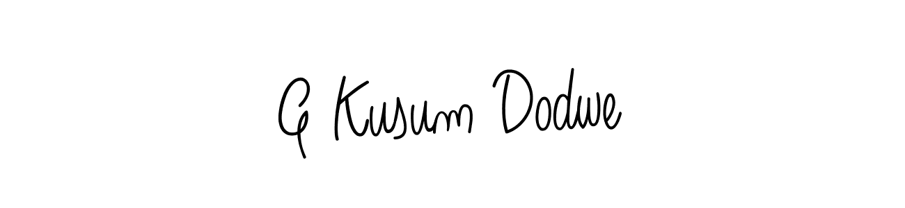 G Kusum Dodwe stylish signature style. Best Handwritten Sign (Angelique-Rose-font-FFP) for my name. Handwritten Signature Collection Ideas for my name G Kusum Dodwe. G Kusum Dodwe signature style 5 images and pictures png