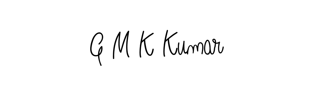 You should practise on your own different ways (Angelique-Rose-font-FFP) to write your name (G M K Kumar) in signature. don't let someone else do it for you. G M K Kumar signature style 5 images and pictures png