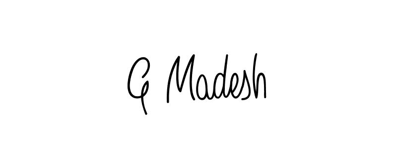 How to make G Madesh name signature. Use Angelique-Rose-font-FFP style for creating short signs online. This is the latest handwritten sign. G Madesh signature style 5 images and pictures png