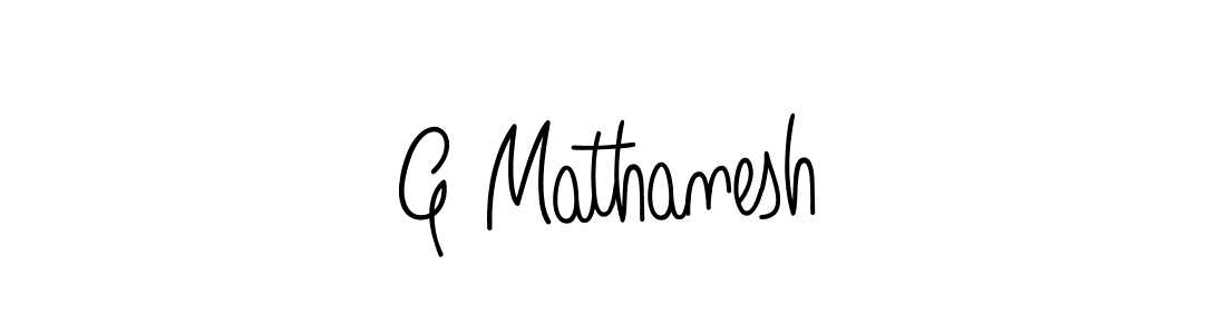 Use a signature maker to create a handwritten signature online. With this signature software, you can design (Angelique-Rose-font-FFP) your own signature for name G Mathanesh. G Mathanesh signature style 5 images and pictures png