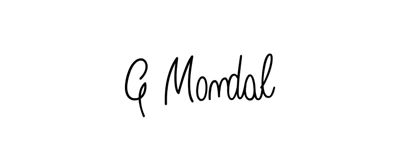 How to make G Mondal name signature. Use Angelique-Rose-font-FFP style for creating short signs online. This is the latest handwritten sign. G Mondal signature style 5 images and pictures png