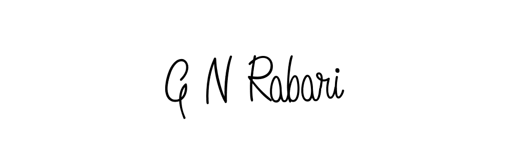 Make a beautiful signature design for name G N Rabari. With this signature (Angelique-Rose-font-FFP) style, you can create a handwritten signature for free. G N Rabari signature style 5 images and pictures png