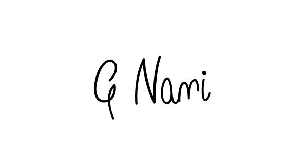 You can use this online signature creator to create a handwritten signature for the name G Nani. This is the best online autograph maker. G Nani signature style 5 images and pictures png