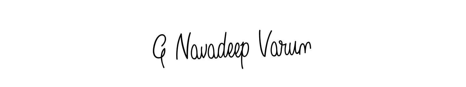You should practise on your own different ways (Angelique-Rose-font-FFP) to write your name (G Navadeep Varun) in signature. don't let someone else do it for you. G Navadeep Varun signature style 5 images and pictures png