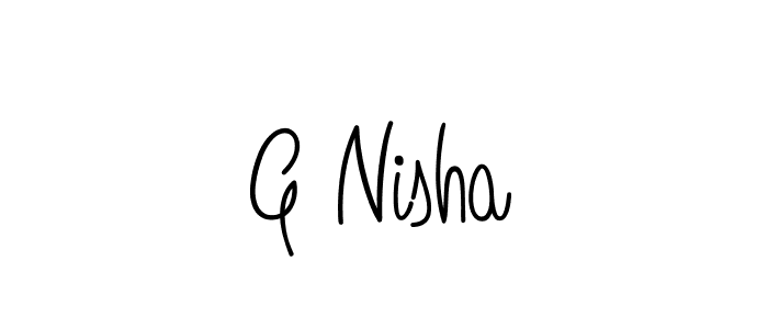 The best way (Angelique-Rose-font-FFP) to make a short signature is to pick only two or three words in your name. The name G Nisha include a total of six letters. For converting this name. G Nisha signature style 5 images and pictures png