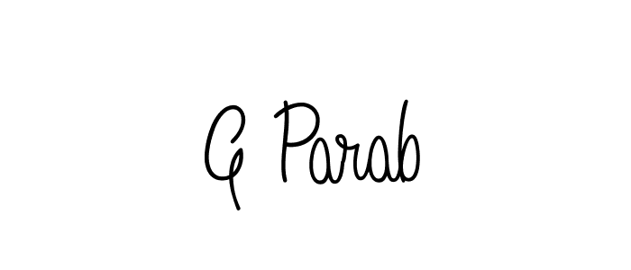 if you are searching for the best signature style for your name G Parab. so please give up your signature search. here we have designed multiple signature styles  using Angelique-Rose-font-FFP. G Parab signature style 5 images and pictures png