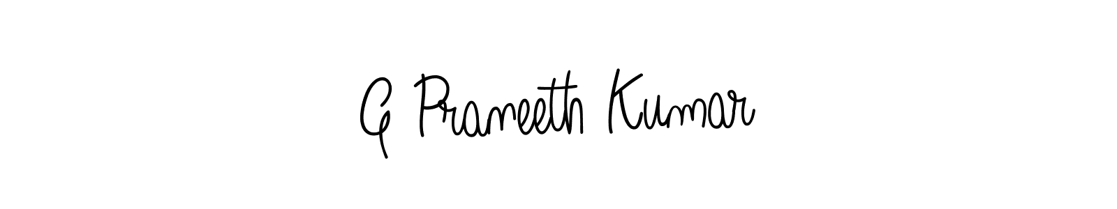 Use a signature maker to create a handwritten signature online. With this signature software, you can design (Angelique-Rose-font-FFP) your own signature for name G Praneeth Kumar. G Praneeth Kumar signature style 5 images and pictures png